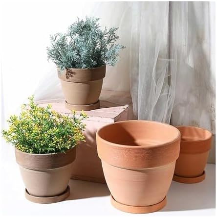 Flower pots Indoor Bowl-Shaped Red Clay Flowerpots Outdoor Indoor - Image 4