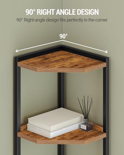 Hzuaneri Corner Shelf Stand 7-Tier Corner Bookshelf Storage Standing Shelf - Image 5