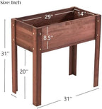 31x16x30 Raised Garden Bed with Legs, Elevated Wooden Planter Box with Liner for Flowers, Vegetable, Suitable for Outdoor, Patio, Balcony, Backyard, Brown - Image 2