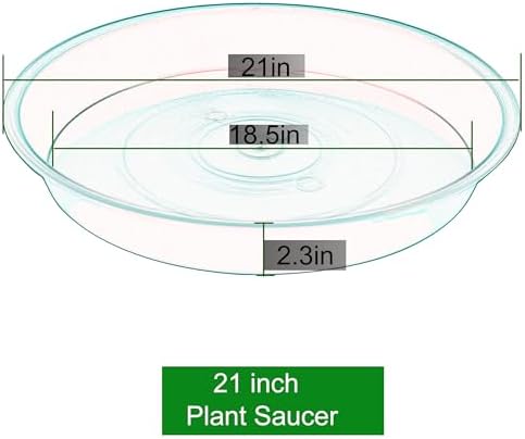 2 Pack of 20 21 inch Plant Saucer Round, Deep Plant Saucers for Pots, Heavy Duty Plastic Plant Drip Tray for Indoors Outdoor, Bird Bath Bowls, Plant Trays for Planter 19-22" (21 inch, Cement) - Image 2