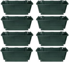 Self-Watering Wall Mounted Planter Set, Indoor and Outdoor Vertical Planter, Stackable Wall Mounted, for Balcony Decoration (Blackish Green 8 Pack) by Unknown