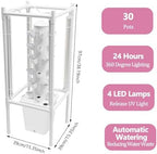 30-Plant Hydroponics Tower Vertical Growing System Kit, Indoor Garden Planter Herb Garden with LED Grow Light, Hose and Water Pump, Vertical Planter Germination Kit for Fruits Vegetables (White) - Image 6