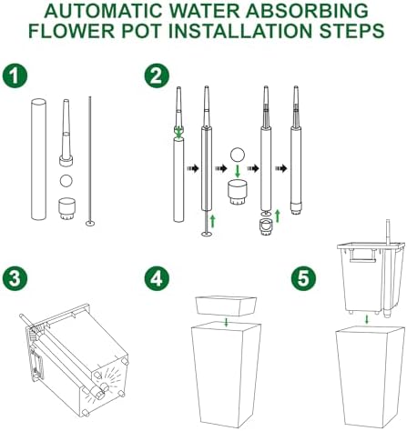 22.5" Tall Self-Watering Planters Set of 2, Indoor & Outdoor Flower Pots - Image 6
