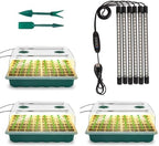 144-Cell Self-Watering Seed Starter Tray with Grow Light & Humidity Dome for Indoor Seedling Growth Complete Kit for Plant Germination LED Red Blue 2 Set - Image 7