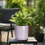 Eightpot 10 Inch Planter, Ceramic Plant Pots for Indoor Outdoor, Round Pot for Plants with Drainage Hole and Sacuer, Boho Plant Pot, Decorative Flower Pots, Living Room Decor, Purple - Image 5