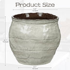 Hollyone White Ceramic Planter Pot Vintage 6 inch Plant Pot Handcrafted Rustic Glazed Flower Pots Vase for Indoor Outdoor Plants Decorative Plant Round Container Home Decor - Image 2