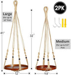 2 Pack Macrame Plant Hanger, Hanging Plant Shelf (12" + 10") - Image 3