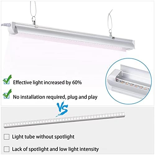 Grow Light for Indoor Plants,4ft T8, 180W(4 x 45W, 1080W Equivalent), Super Bright, Full Spectrum Sunlight Plant Light, LED Grow Lights for Indoor Plants, Greenhouse, 4-Pack - Image 5