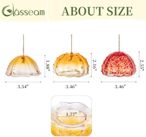 Glasseam Fall Glass Jellyfish Decor, 3Pcs Hanging Air Plant Holders - Image 6
