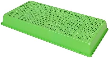 SUNPACK 10" x 20" Heavy Duty Mesh Plastic Seed Starting Tray, Green, 2.3" - Ensures Water Drainage and Aeration, Perfect for Greenhouses or Indoor Gardening - Image 2