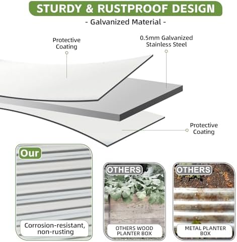 Raised Garden Bed, 8x2x2ft, Silver - Image 3