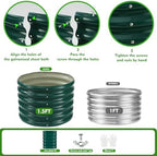 YSEJOMP 17" Tall 24" Diameter Round Raised Garden Bed Kits Outdoor Green - Image 5