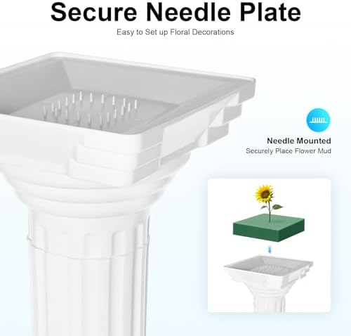 Roman Columns 4 Pcs 33.86" Adjustable Height Plastic Wedding Stand Roman Pillar Greek Column Plant Stand Elegant Wedding Event Party Decorative Pedestal Flower Holder (Type E, 4Pcs, 11.4x31.5 Inch) - Image 7