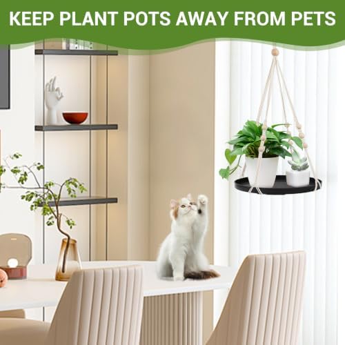 GREANER 2PCS Macrame Plant Hanger, Black Hanging Macrame Plant Holder with Handmade Cotton, Plant Window Hanger for Indoor and Outdoor Use - Image 5