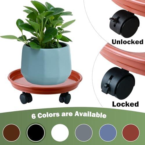 4 Packs Plant Caddy with Wheels 11.8" Plastic Rolling Plant Stands Heavy-duty Plant Dolly with Casters Indoor Outdoor Wheeled Plant Roller Base Large Planter Saucers Plant Mover - Image 4