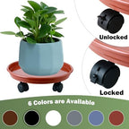 4 Packs Plant Caddy with Wheels 11.8" Plastic Rolling Plant Stands Heavy-duty Plant Dolly with Casters Indoor Outdoor Wheeled Plant Roller Base Large Planter Saucers Plant Mover - Image 4