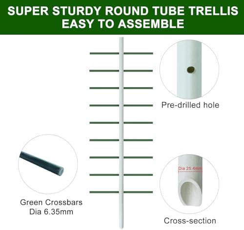 Agfabric 7Ft Garden Trellis for Climbing Plants Outdoor, Tower Trellis with 9 Arms (Each 2ft), Fiberglass Plant Support Trellis Rust Proof, Round Cross-Section (1pack) - Image 3