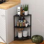 3 Tier Corner Book Shelf Stand for Bathroom, 23.2", Black - Image 3