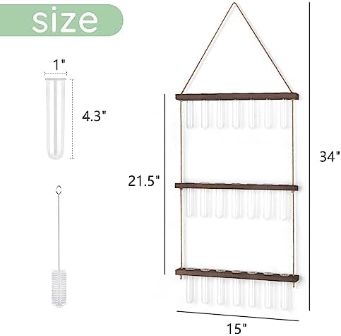 Mkono Plant Propagation Tubes and 43 Inch Macrame Plant Hanger Large for up to 12 Inch Pot Extra Long - Image 4