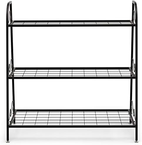 Giantex 3 Tier Metal Plant Stand, Indoor Outdoor Plant Shelf, Flower Rack Display Shelf, Flower Pots Holder with Adjustable Feet for Garden, Balcony, Living Room (3-Tier (32''x 13'' x 32'')) - Image 7