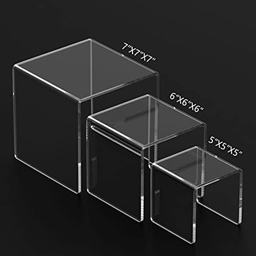 HIIMIEI Clear Acrylic Display Risers 2 Sets - Image 2