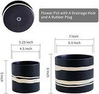 Nihow Ceramic Modern Plant Pot with Drainage for Indoor Plants,5+7 inch - Image 3