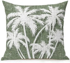 Outdoor Pillow Waterproof 1 Pack, Tropical Palm Tree Patio Throw Pillows for Couch Bed Sofa with Insert, Vintage Moss Green Exotic Botanical Plants Decorative Reading/Camping Pillow Set 18x18 Inch by Unknown
