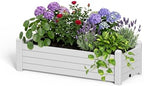 Small Raised Garden Bed, Durable Resin Planter Boxes Outdoor with Drain Plug and Water Level Monitor for Plants Vegetables Flowers Fruits(Ashen) by ASKPASS