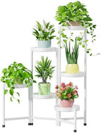 iDavosic.ly Plant Stand Indoor Outdoor, 6 Tier Metal Corner Shelf, White by iDavosicly
