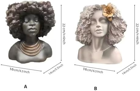 Resin Plant Container Flower Pots with Artistic Head Top Great for Succulents Small Space Gardening Elegant Sappy Flower Pots - Image 4