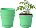 Bloem Saturn 10" Plastic Planter with Saucer, Mint Green, 4-Pack by Bloem