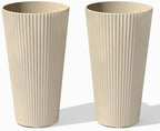 Veradek Demi Series Tall Planter - Tall Tapered Outdoor Planter with Shelf by VeradekOutdoor
