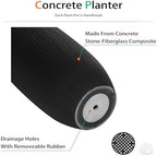 Heyzier Tall Planters for Outdoor Plants, Large Concrete Flower Pots for Garden Front Porch, Patio, Indoor (Vertical Black) - Image 6