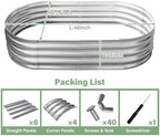 TATAANTY Galvanized Raised Garden Bed for Outdoor: 4x2x1ft Durable Metal Vegetable Plant Container Kit - Oval Planter Box for Gardening Flower Trough （2 Pack） - Image 2