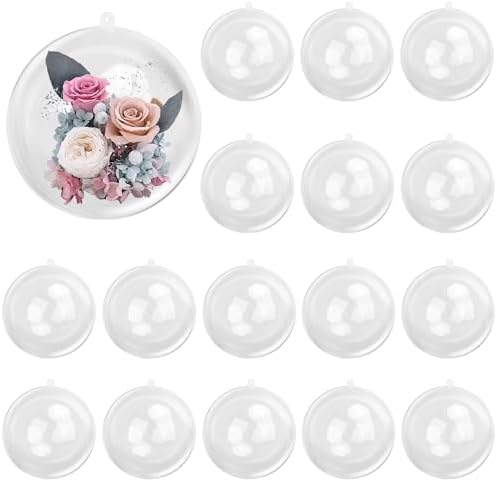 20 Pcs 4.72 Inch Clear Acrylic Fillable Balls, Christmas DIY Fillable Ornaments Balls, Acrylic Ornaments Ball for Christmas, Holidays, Weddings, Parties, and Home Decor by KUKLIPJIM