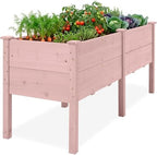 Best Choice Products 72" x 24" x 30" Raised Garden Bed with Extra Deep 16" Depth, Elevated Wood Planter Box Stand for Backyard, Patio, Balcony, Natural Fir Wood - Pink by BestChoiceProducts