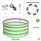 SnugNiture 3 Pcs 2x2x1ft Round Galvanized Raised Garden Bed Kit Outdoor, Metal Planter Box for Planting Plants Vegetables, Green - Image 4