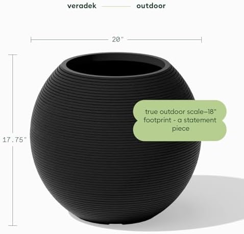Veradek Strata Series Sphere Planter - Round Outdoor Planter - Image 2