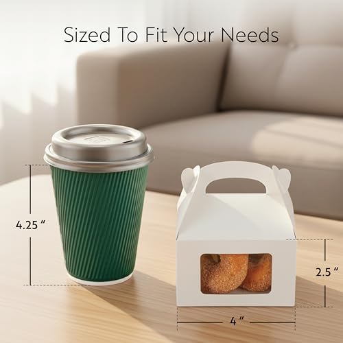 Restaurantware White Paper Gable Box Take Out Container, 100 Pack - Image 2