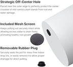 FaithLand 14 Inch Fiberstone Planter - Lightweight Modern Cylinder Plant Pot with Drainage Hole & Plug, Indoor Outdoor Use, Matte White - Image 2