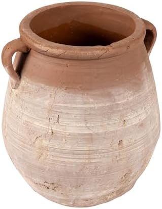 Creative Co-Op Large Orange & Whitewashed Terracotta Urn by Unknown