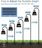Artigarden 108 inch Outdoor Shepherd Hook with 7 Prong Base (1 Pack), Adjustable Heavy Duty Garden Hanging Stake for Bird Feeder Solar Light Plant Hanger Wedding Decor, Matte Black - Image 3