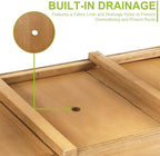 ketive Raised Garden Bed with Legs - Elevated Wooden Planter Box, Durable Fir Wood, Reinforced Frame with Drainage Holes, Liner, and Storage Shelf for Vegetables, Herbs, Flowers, 33.5" x 18" x 30" - Image 3