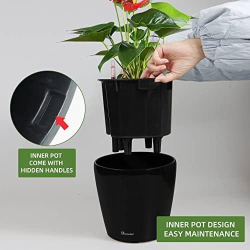 Dexceder 9x8 Self Watering Planter (Black High Gloss) - Image 4