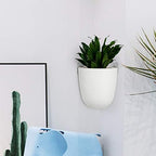 ORIMERC 4 Pack Corner Wall Mounted Hanging Planter Self Watering Triangle Plastic Flower Pot Decorative Modern Plant Vase Container Holder for Succulent Indoor Outdoor Home Office Décor White - Image 4