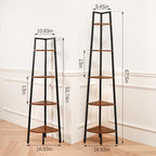 Yoobure 4-Tier Corner Shelf Stand- 54" Tall Corner Bookshelf with Metal Frame, Industrial Ladder Corner Shelves Display Shelf for Bedroom Living Room, Corner Bookcase Corner Plant Stand for Balcony - Image 2