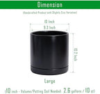D'vine Dev 2-Pack Ceramic Pots with Saucers, Black, 10 in, 94-V-E-2 - Image 3