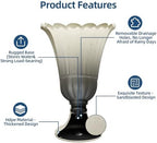 24" Tall Urn Planters for Outdoor Plants, Urns and Pedestal, Beige - Image 4