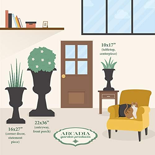 Arcadia Garden Products Plastic Garden Pedestal Urn, Set of 2 Classic Decorative Garden Pot Planter for Indoor and Outdoor Plants, 10” x 17”, White - Image 4