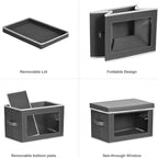 Homsorout Stackable Storage Bins with Lids - Medium Storage Box with Lids, Foldable Closet Boxes for Organizing, Wardrobe Clothes Organizer with Window, Cubes Bins for Living Room, 4 Pack, Dark Grey - Image 7